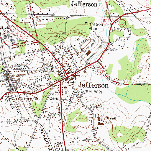 Topographic Map of Jackson County Administration Building, GA