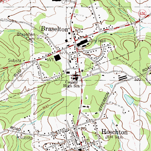 Topographic Map of West Jackson Primary School, GA