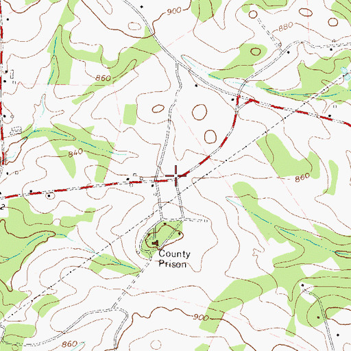 Topographic Map of Jackson County Farm (historical), GA
