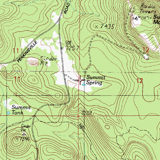 Topographic Map of Summit Spring, AZ