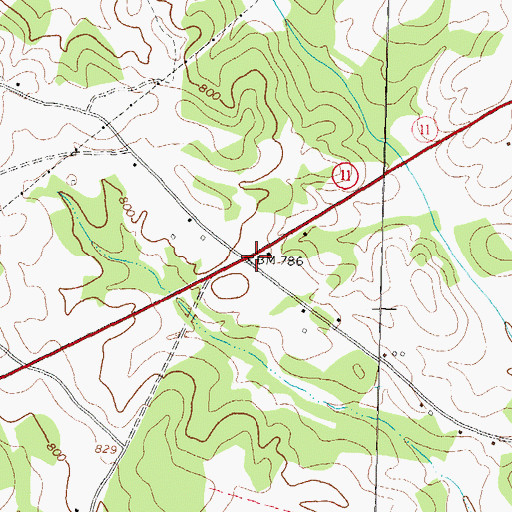 Topographic Map of Jackson Trail Monument, GA