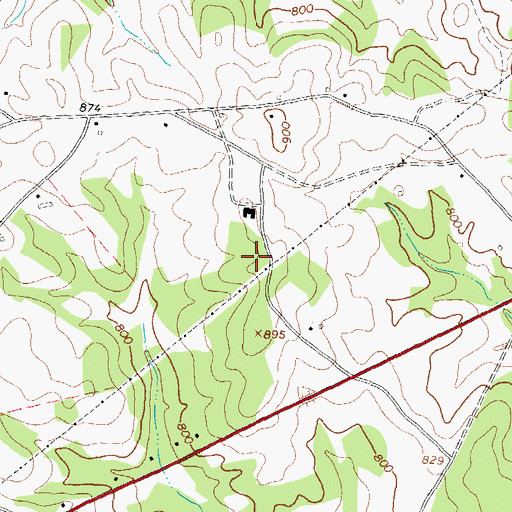 Topographic Map of Jackson Trail Christian School, GA