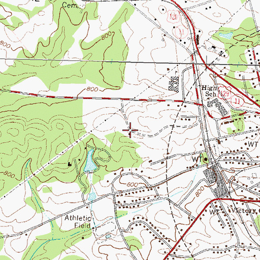 Topographic Map of Jefferson Middle School, GA