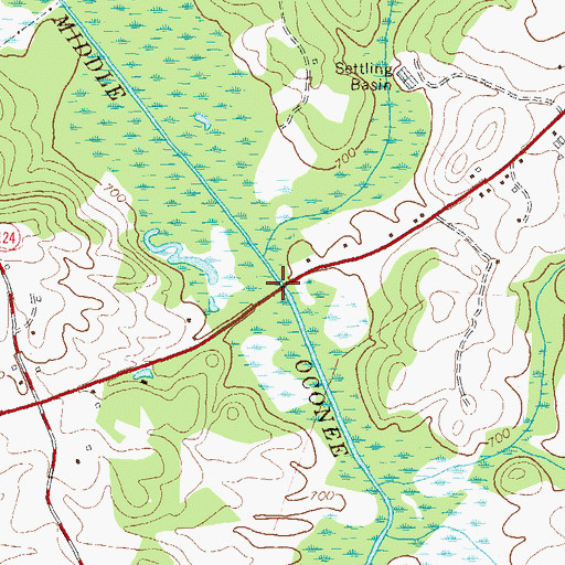Topographic Map of Long Bridge, GA