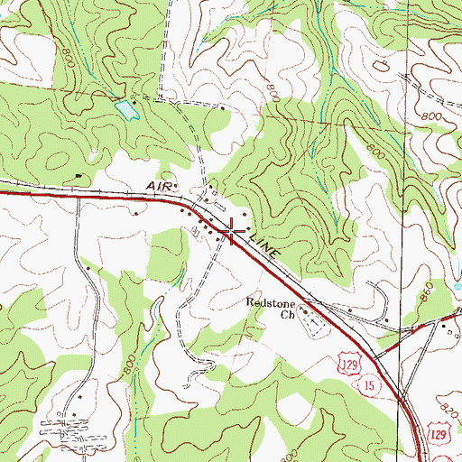Topographic Map of Red Stone, GA