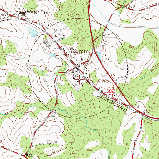 Topographic Map of Talmo Baptist Church, GA