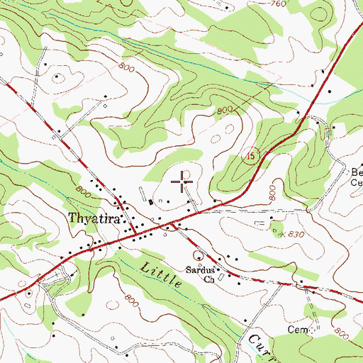Topographic Map of Thyatira Church, GA