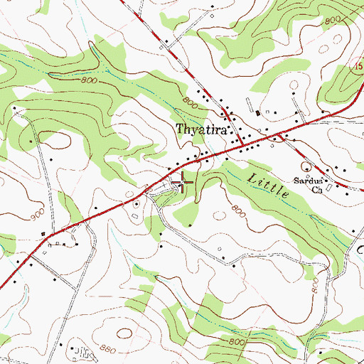 Topographic Map of Thyatira Presbyterian Church, GA