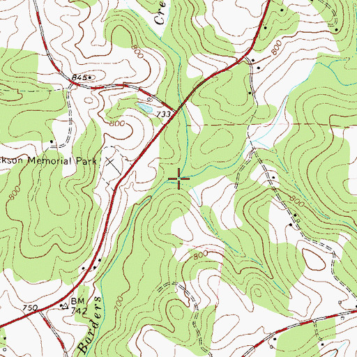 Topographic Map of Turkey Creek, GA
