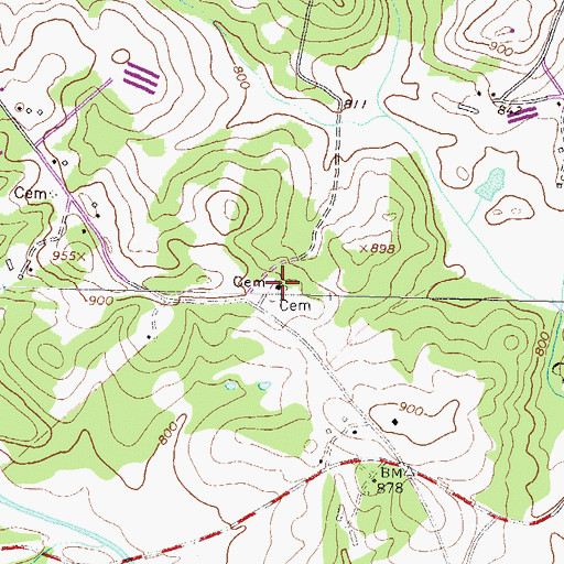 Topographic Map of Unity Christian Church, GA