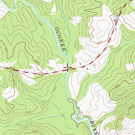 Topographic Map of Woods Bridge, GA