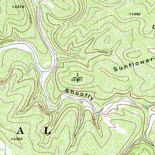 Topographic Map of Sunflower Mesa, AZ