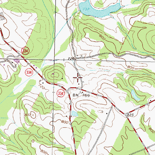 Topographic Map of Adams School (historical), GA