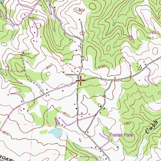 Topographic Map of Archers Grove Church, GA
