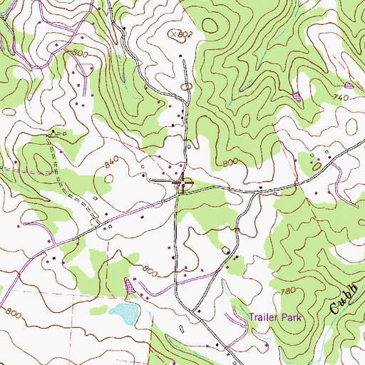 Topographic Map of Archers Grove School (historical), GA