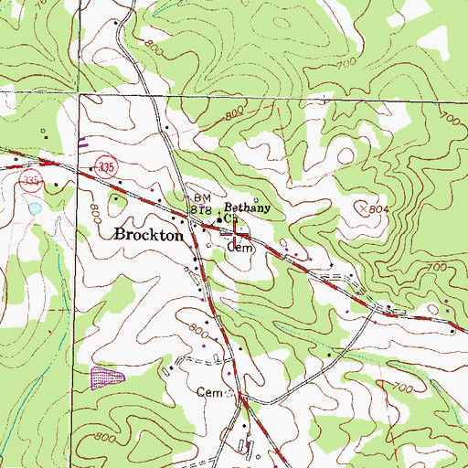 Topographic Map of Bethany Cemetery, GA