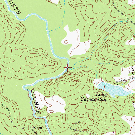 Topographic Map of Cabin Creek, GA