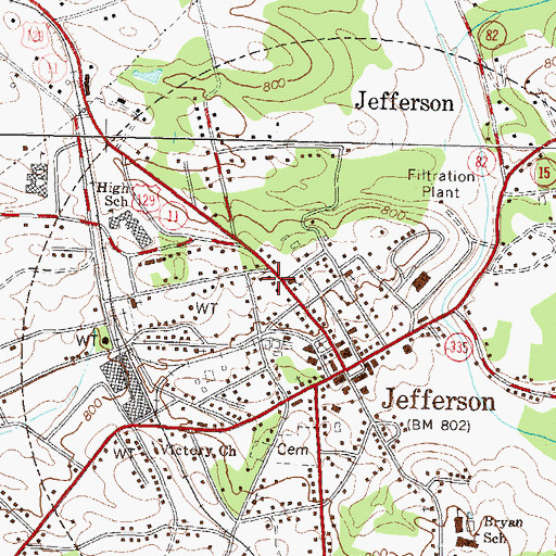 Topographic Map of First Presbyterian Church, GA