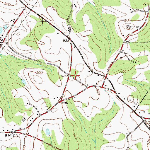 Topographic Map of Lords Corner School (historical), GA