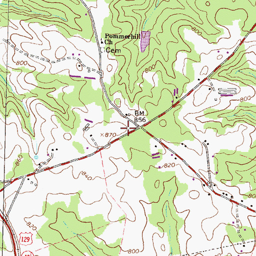 Topographic Map of Red Stone School (historical), GA
