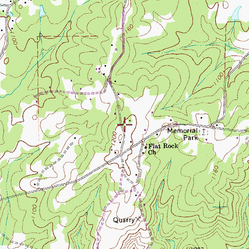 Topographic Map of Flat Rock School (historical), GA
