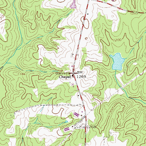 Topographic Map of Garretts Chapel Cemetery, GA