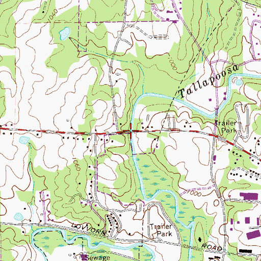 Topographic Map of Hanley Bridge, GA