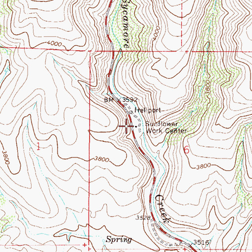 Topographic Map of Sunflower Work Center, AZ