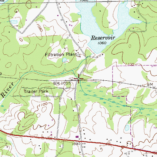 Topographic Map of Hart Town, GA