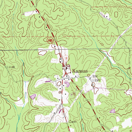 Topographic Map of Kansas Missionary Baptist Church, GA