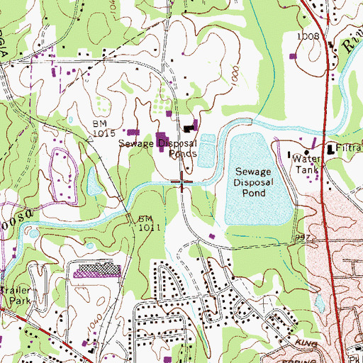 Topographic Map of Kings Bridge, GA