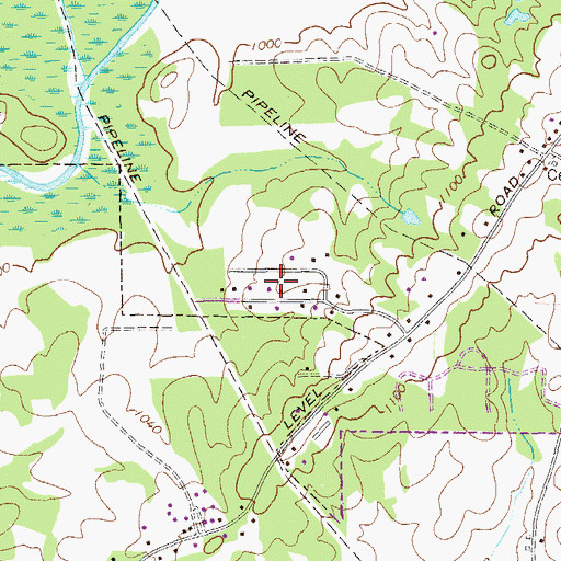 Topographic Map of Leisure Heights, GA
