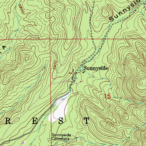 Topographic Map of Sunnyside, AZ