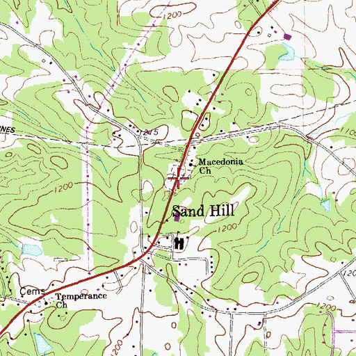 Topographic Map of Macedonia Cemetery, GA