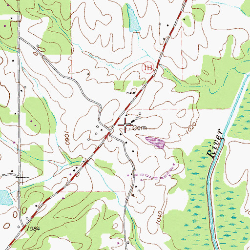 Topographic Map of McMullen Cemetery, GA