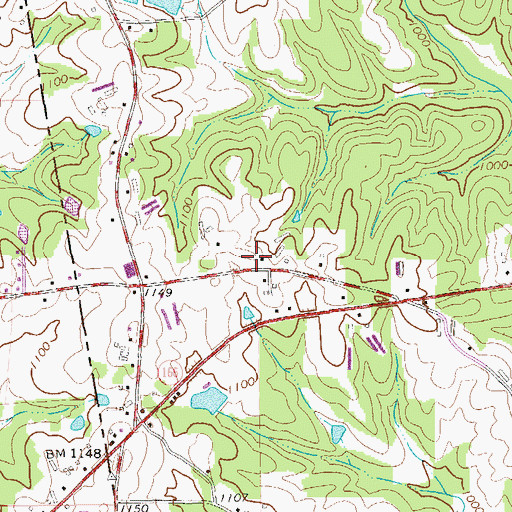 Topographic Map of Melrose School (historical), GA