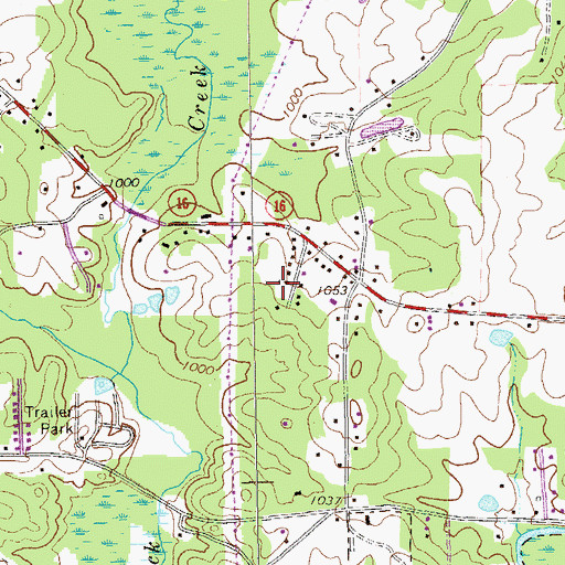 Topographic Map of Message of Christ Church, GA
