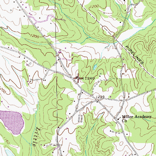 Topographic Map of Miller Academy (historical), GA