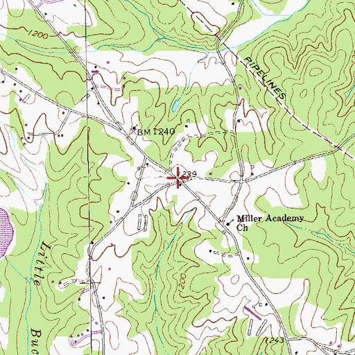 Topographic Map of Miller Academy, GA