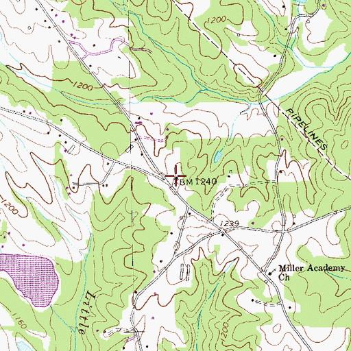 Topographic Map of Millers Academy Church, GA