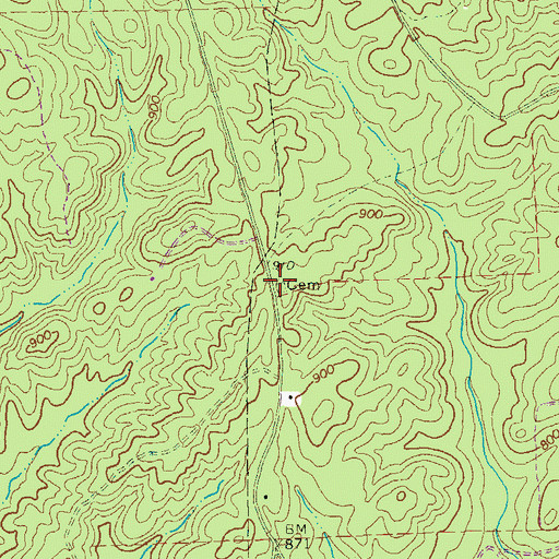 Topographic Map of Mount Airey School (historical), GA