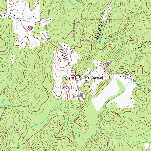 Topographic Map of Mount Carmel Cemetery, GA
