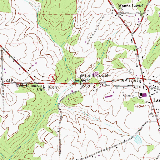 Topographic Map of Mount Lowell School (historical), GA