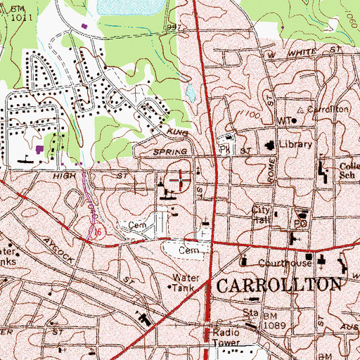 Topographic Map of Mount Zion Baptist Church, GA