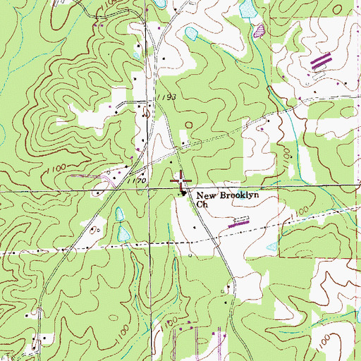 Topographic Map of New Brooklyn Cemetery, GA