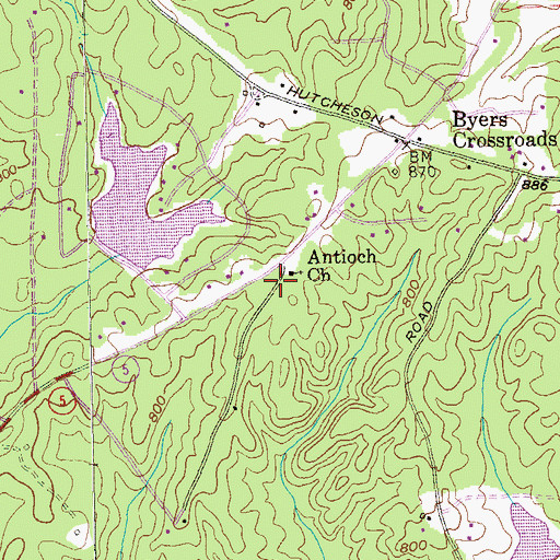 Topographic Map of New Watson School (historical), GA