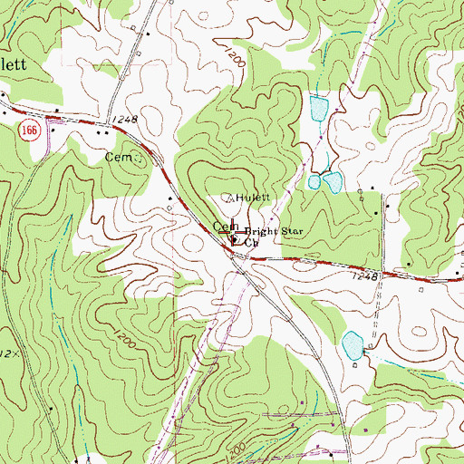 Topographic Map of Old Tume Cemetery, GA