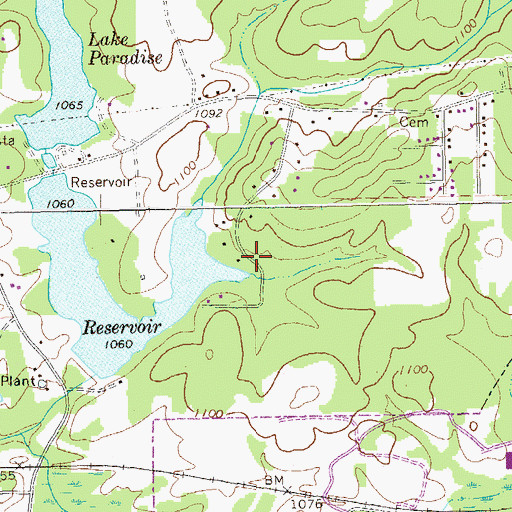 Topographic Map of Paradise Estates, GA