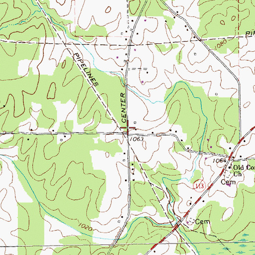 Topographic Map of Pine Grove School (historical), GA