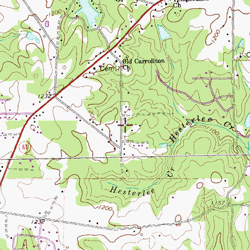 Topographic Map of Poplar Springs School (historical), GA